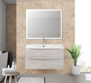 Тумба под раковину BelBagno подвесная 100x50см Rovere Vintage Bianco ACQUA-1000-2C-SO-RVB